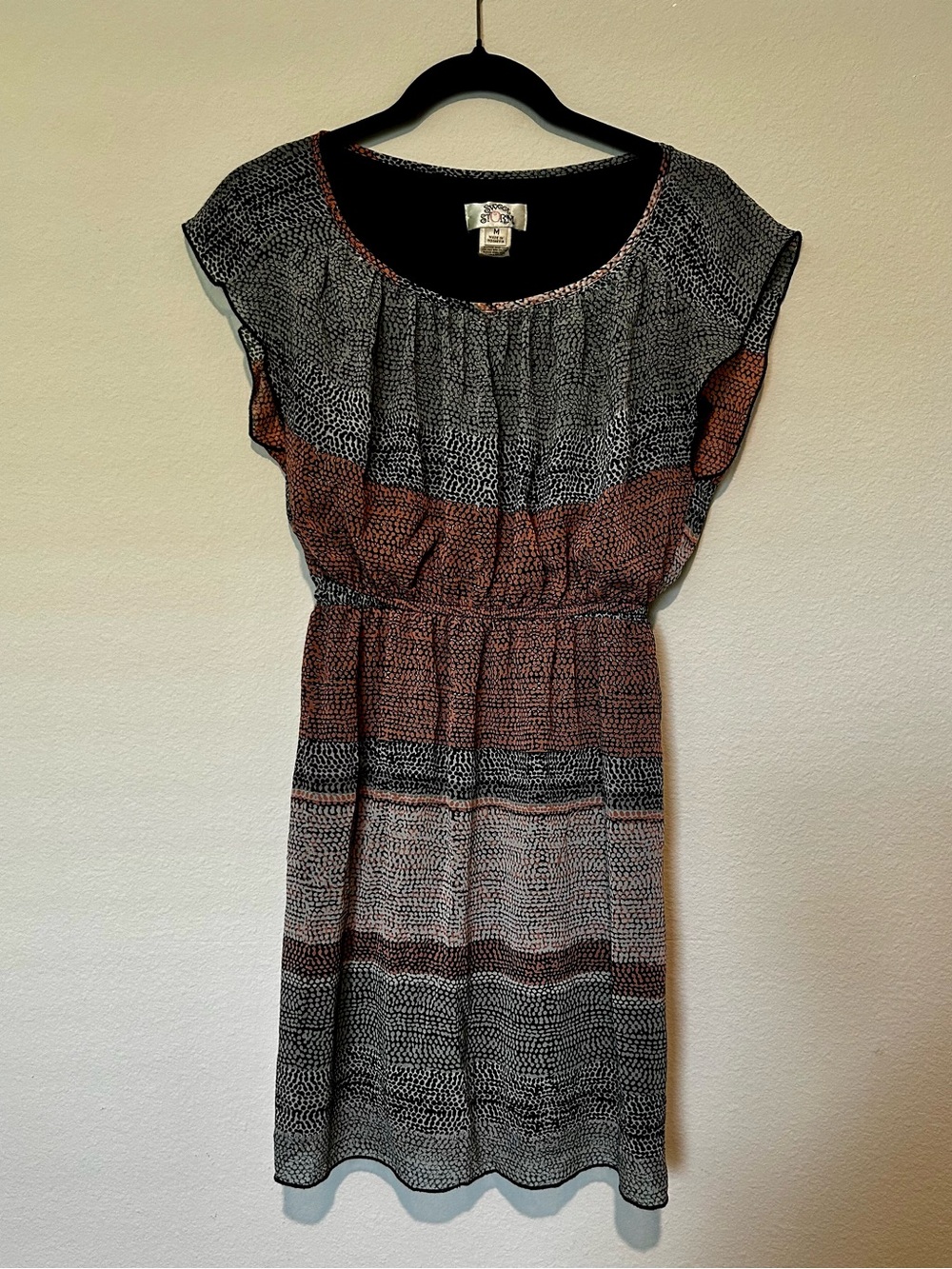 Sweet Storm Rust & Black Printed Mini Dress